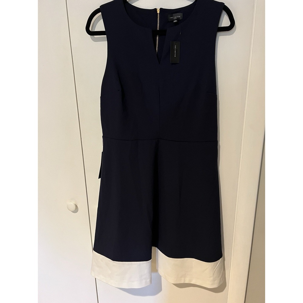 NWT The Limited Navy And White‎ Fit And Flare Dress Size Medium
